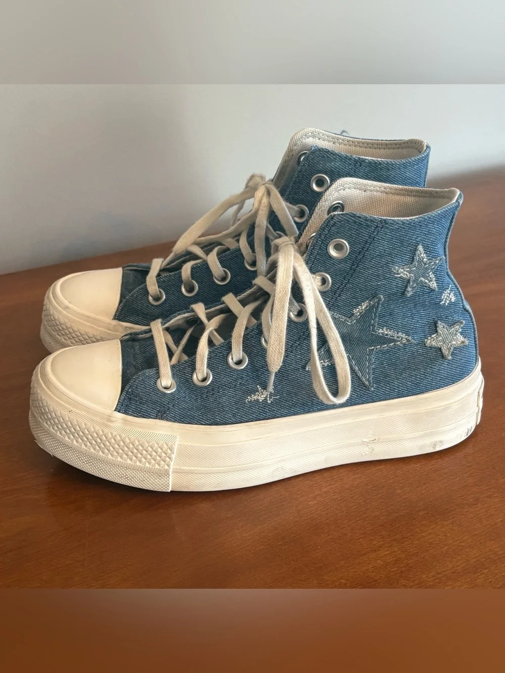CONVERSE‎ Women's Chuck Taylor All Star Lift Denim Stars Ortholite Insole 6.5